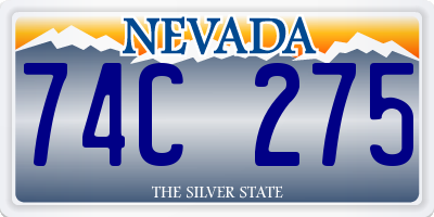 NV license plate 74C275