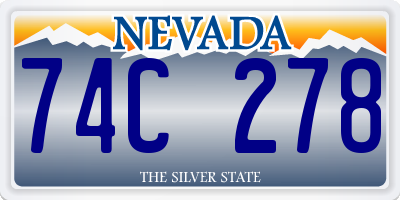 NV license plate 74C278