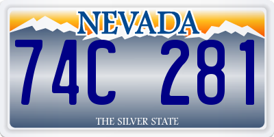 NV license plate 74C281
