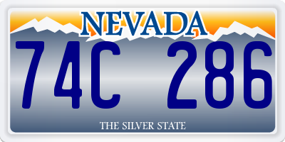 NV license plate 74C286