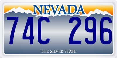 NV license plate 74C296