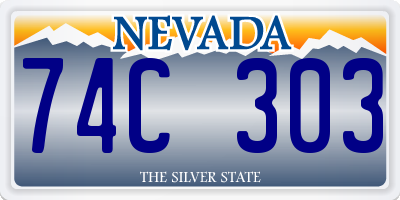 NV license plate 74C303