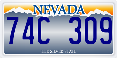 NV license plate 74C309