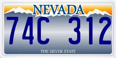 NV license plate 74C312
