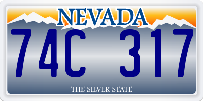 NV license plate 74C317