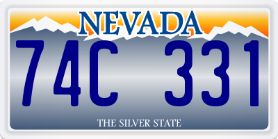 NV license plate 74C331