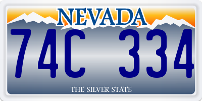 NV license plate 74C334