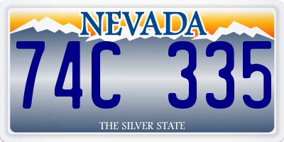 NV license plate 74C335