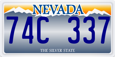 NV license plate 74C337