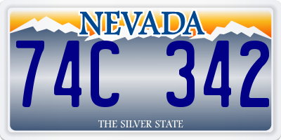 NV license plate 74C342