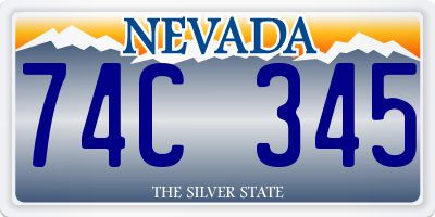 NV license plate 74C345