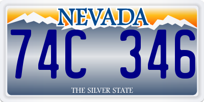 NV license plate 74C346