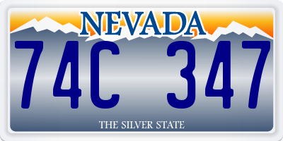 NV license plate 74C347