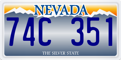 NV license plate 74C351