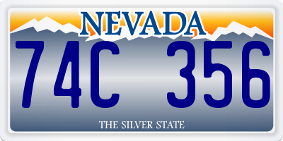 NV license plate 74C356