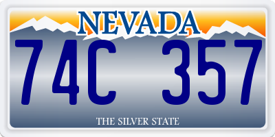 NV license plate 74C357