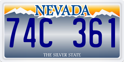 NV license plate 74C361