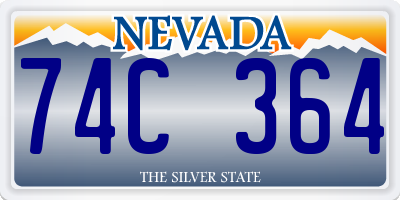 NV license plate 74C364