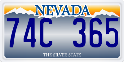 NV license plate 74C365