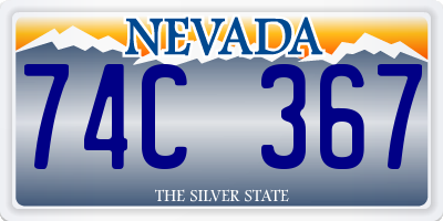 NV license plate 74C367