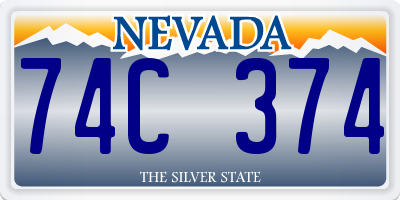 NV license plate 74C374