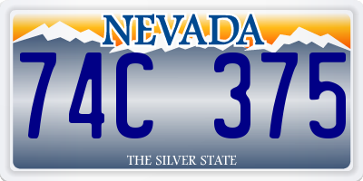 NV license plate 74C375