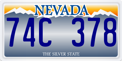 NV license plate 74C378