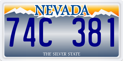 NV license plate 74C381