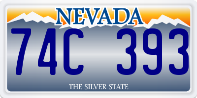 NV license plate 74C393