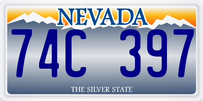 NV license plate 74C397