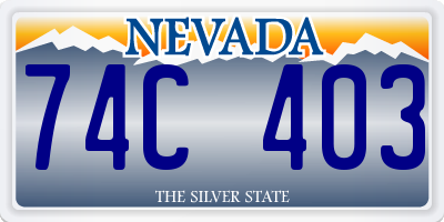 NV license plate 74C403