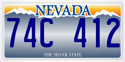 NV license plate 74C412