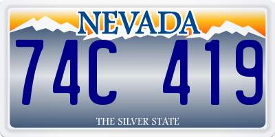NV license plate 74C419