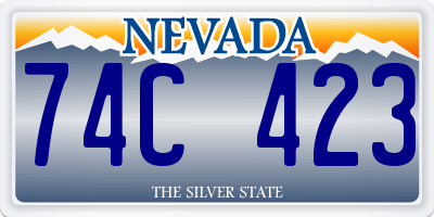 NV license plate 74C423