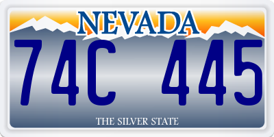 NV license plate 74C445