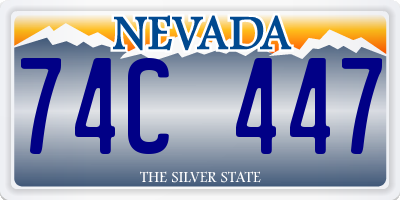 NV license plate 74C447