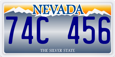 NV license plate 74C456