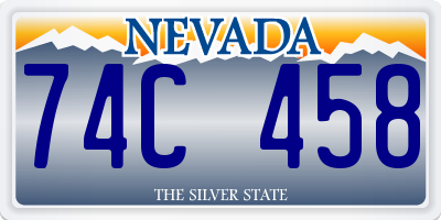 NV license plate 74C458