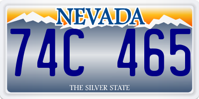 NV license plate 74C465