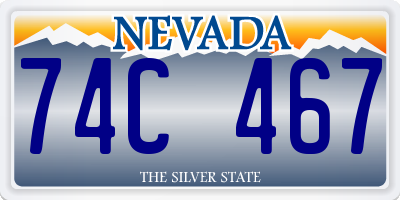 NV license plate 74C467