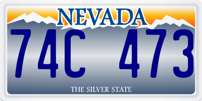 NV license plate 74C473