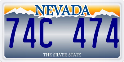 NV license plate 74C474