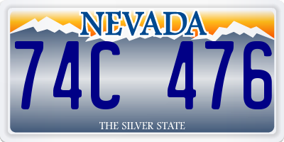 NV license plate 74C476