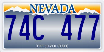 NV license plate 74C477