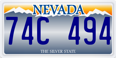 NV license plate 74C494