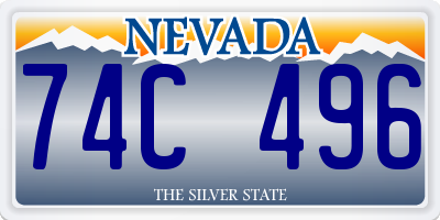 NV license plate 74C496