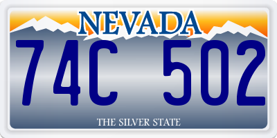 NV license plate 74C502