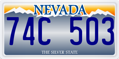 NV license plate 74C503
