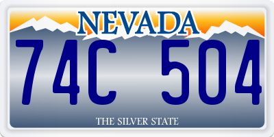 NV license plate 74C504
