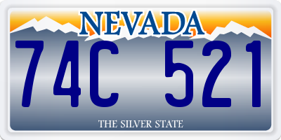 NV license plate 74C521